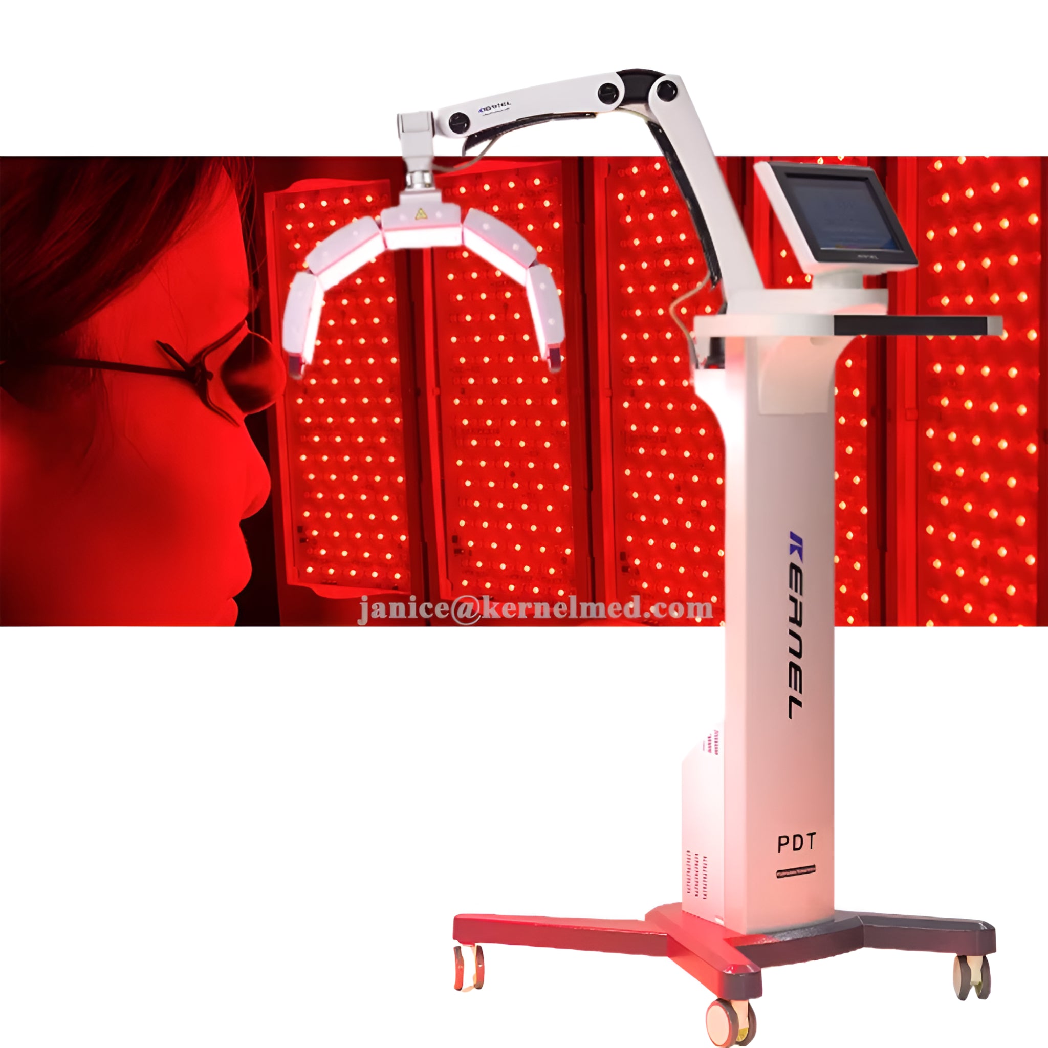 Kernel Professional Red Light Therapy Panel for Skin Healing after Laser Procedures Red Blue Yellow Light Therapy PDT KN-7000A