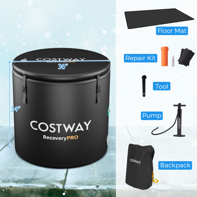 Costway Recovery Pro 79 Gal Water Chiller Compatible Cold Plunge Tub with Cover