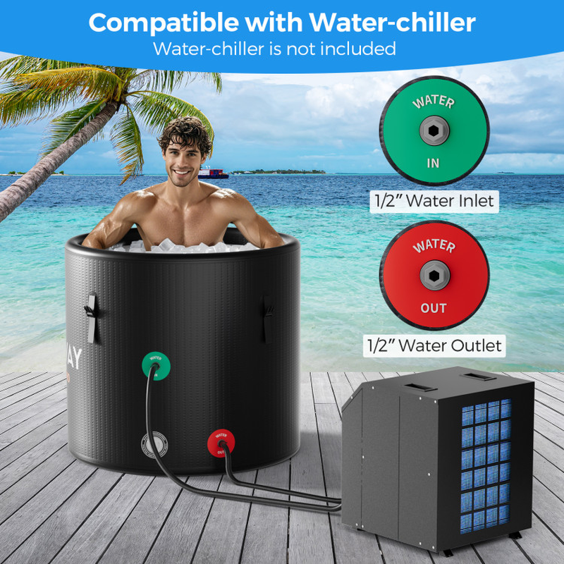 Costway Recovery Pro 79 Gal Water Chiller Compatible Cold Plunge Tub with Cover