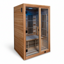 Backyard Discovery Rylan 2-Person Cedar Wood Indoor Infrared Sauna with Red Light Therapy and Chromotherapy